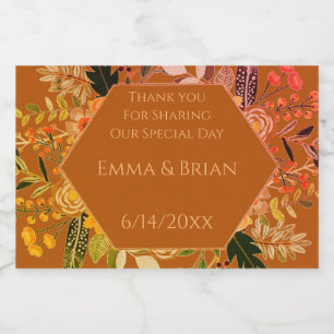 Etiqueta de otoño floral de Boho