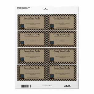 Etiqueta de país Rústica Primitive Candle Checks