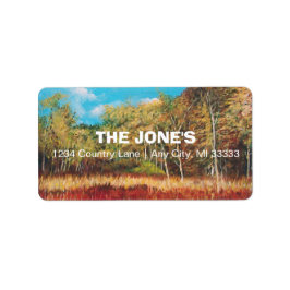 Etiqueta de paisaje colorido