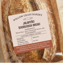 Etiqueta de Pan de Masa Madre Jalapeño de Texas Co