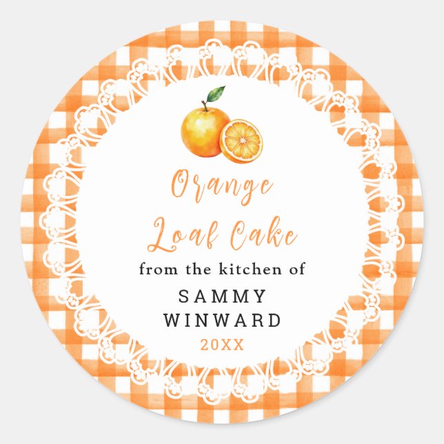 Etiqueta de Pan de Naranja Casero (Anverso)