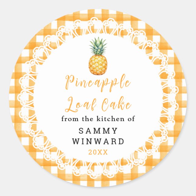 Etiqueta de Pan de Piña Casero (Anverso)