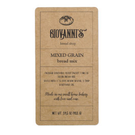 Etiqueta de pan Panadería de papel Kraft marrón