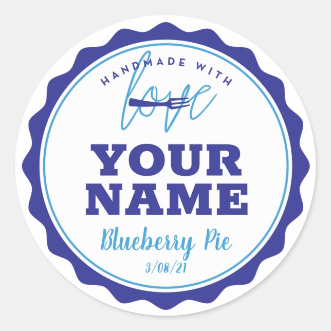 Etiqueta de panadería azul de cocina Sticker (Anverso)
