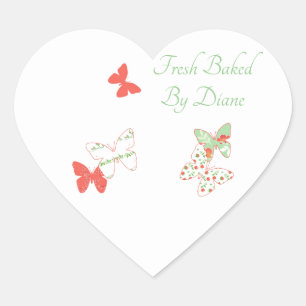Etiqueta de panadería de mariposas