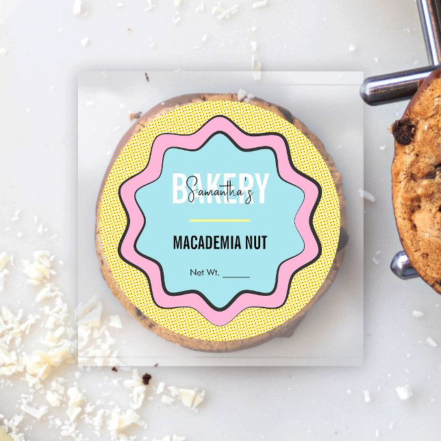 Etiqueta de panadería de moda retro Girly (Great to use as stickers for cookies, cupcakes, macarons and more)
