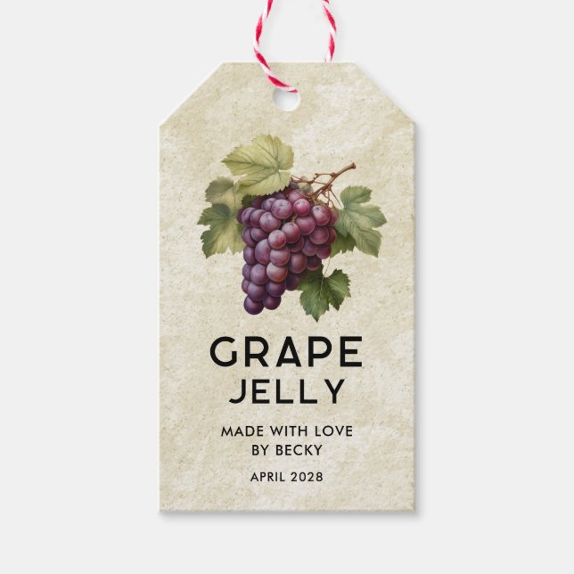 Etiqueta de pantry editable por gelatina de uva ro (Anverso)