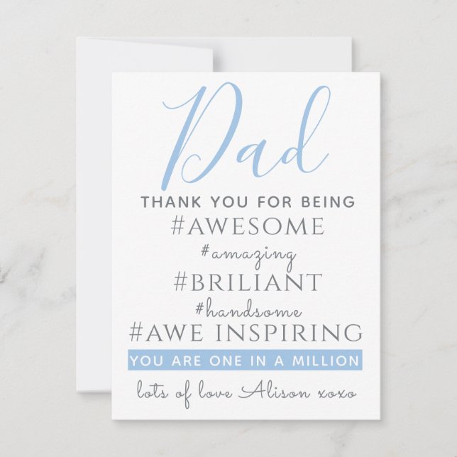 Etiqueta de papá gracias por ser un cumpleaños inc (Anverso)