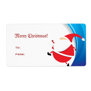 Etiqueta de Papá Noel Feliz Navidad