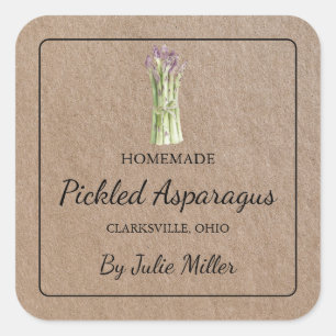 Etiqueta de papel casera Asparagus Kraft