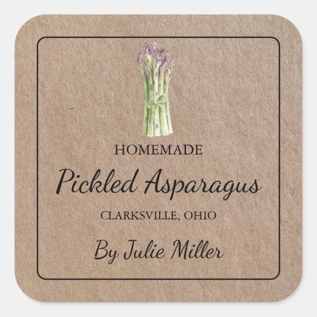 Etiqueta de papel casera Asparagus Kraft (Anverso)