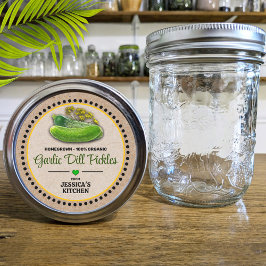 Etiqueta de papel Dill Pickle Canning Jar Kraft