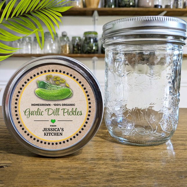 Etiqueta de papel Dill Pickle Canning Jar Kraft (Subido por el creador)