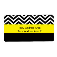Etiqueta de paquete de envío Chevron negro amarill