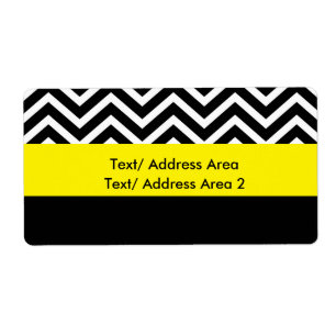 Etiqueta de paquete de envío Chevron negro amarill