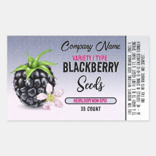 Etiqueta de paquete de semillas de zarzamora