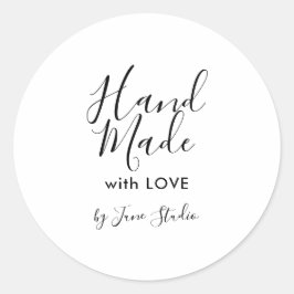 Etiqueta de paquete hecha a mano con amor moderna