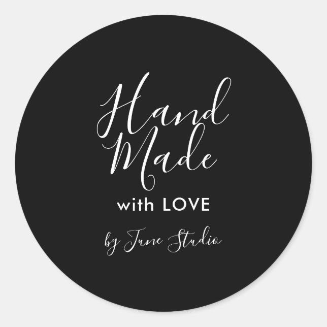 Etiqueta de paquete hecha a mano con amor moderna (Anverso)