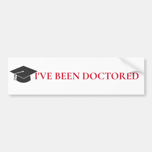 Etiqueta de parachoques Phd o Doctorado (Frente)