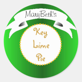 Etiqueta de pastel de clave verde