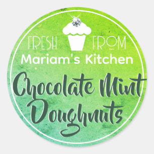 Etiqueta de pastelería de pastelillos Verde azulad