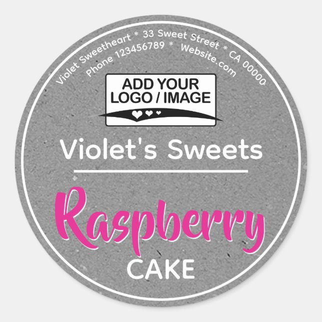 Etiqueta de pastelería de tarta de papel de Kraft  (Anverso)