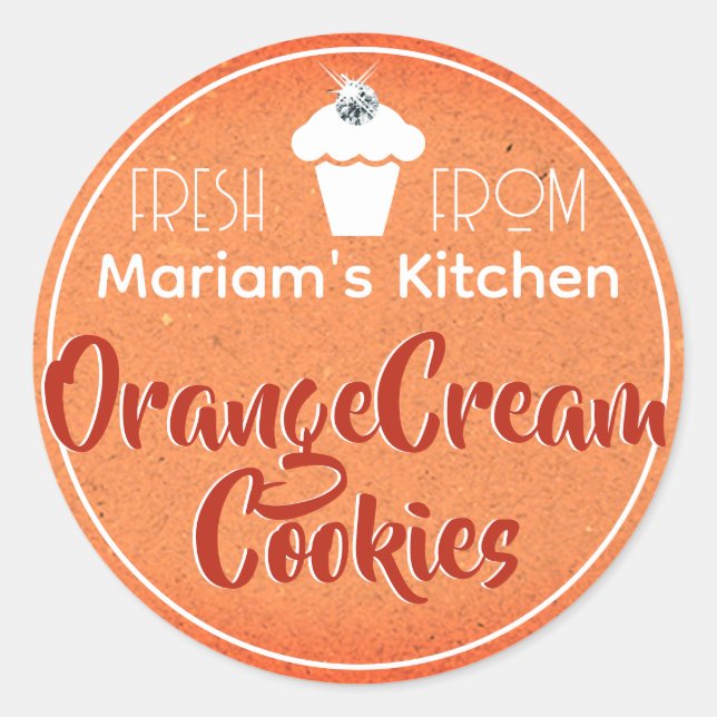 Etiqueta de pastelería de tarta de papel de Kraft  (Anverso)