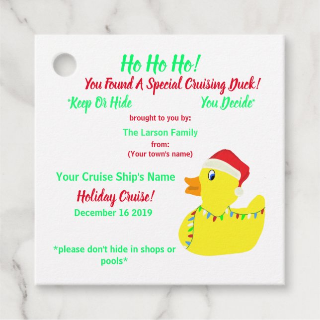 Etiqueta de pato de crucero (Anverso)