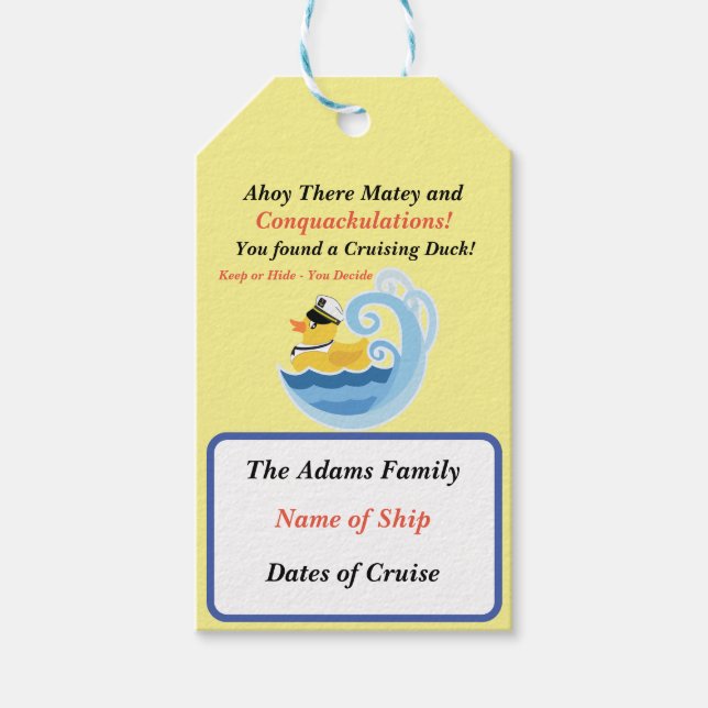 Etiqueta de pato de crucero (Anverso)