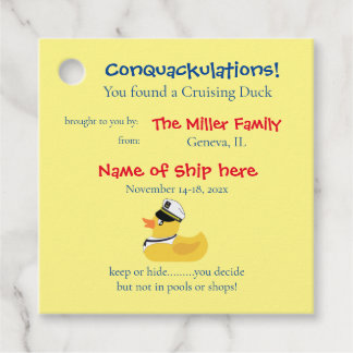 Etiqueta de pato de crucero