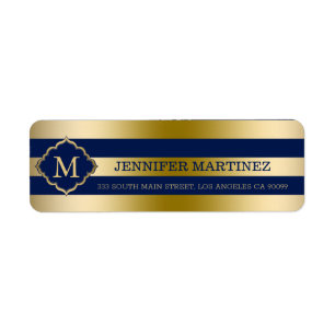 Etiqueta de patrón geométrico monogramado de banda