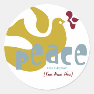 Etiqueta de paz de vacaciones retro