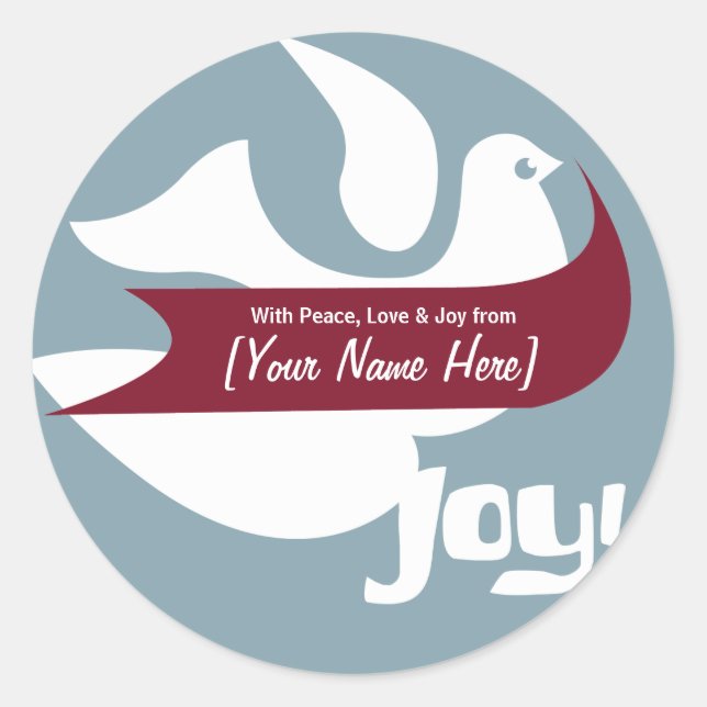 Etiqueta de paz de vacaciones retro (Anverso)