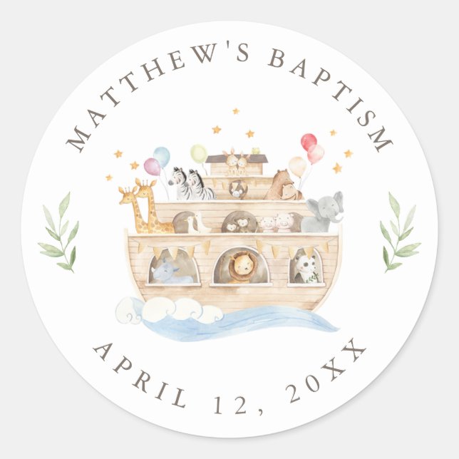 Etiqueta de Pegatina Arca de Noé (Anverso)