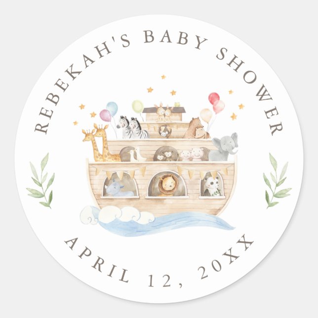 Etiqueta de Pegatina Arca de Noé (Anverso)