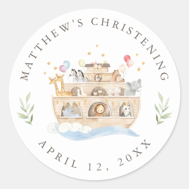 Etiqueta de Pegatina Arca de Noé (Anverso)