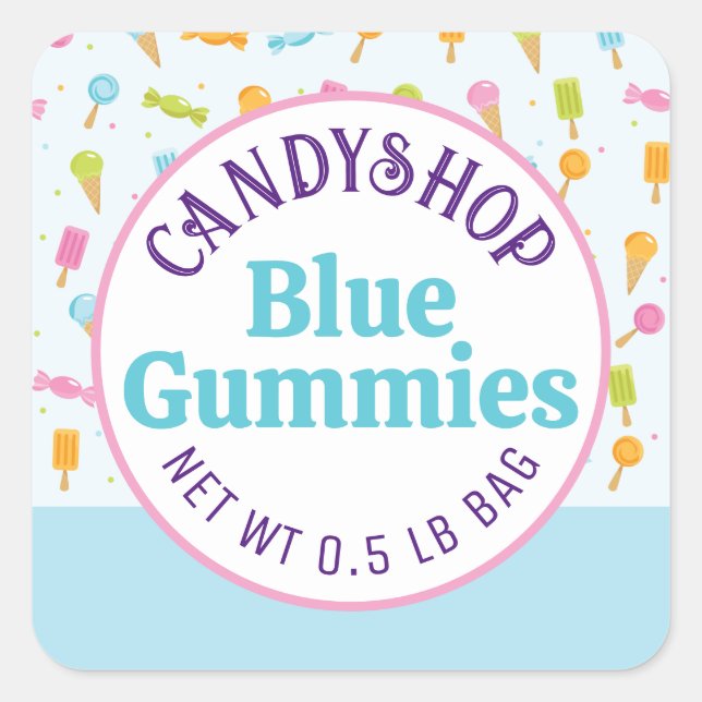 Etiqueta de Pegatina azul crema de hielo de la tie (Anverso)