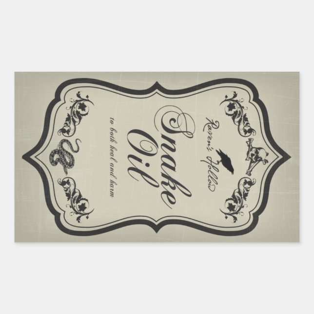 Etiqueta de Pegatina de Aceite de Serpiente Hallow (Anverso)