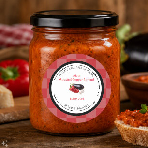 Etiqueta de Pegatina de Ajvar Tradicional Balcánic