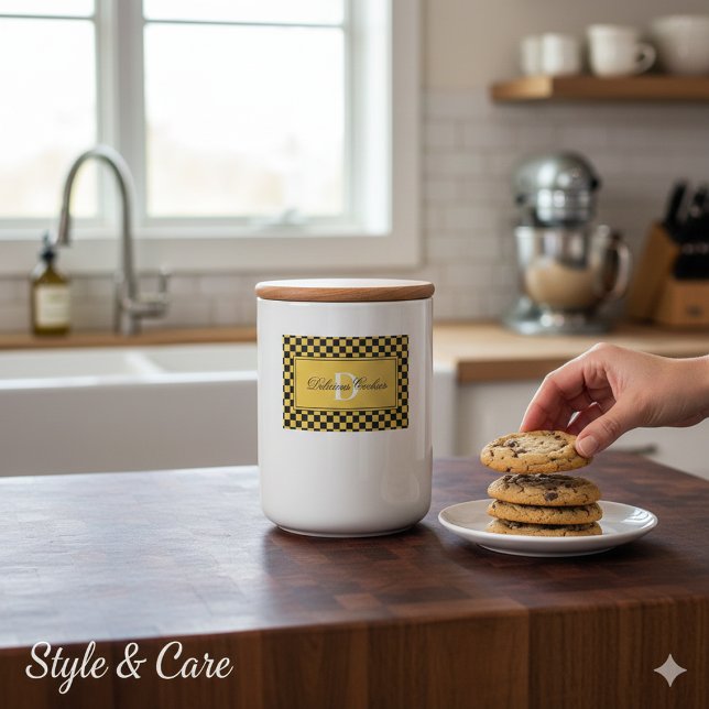 Etiqueta de pegatina de alimentos con monograma el (Personalized Elegant Monogram Food Label Sticker)