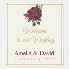 Etiqueta de Pegatina de Bolsa de Bienvenida de Ros