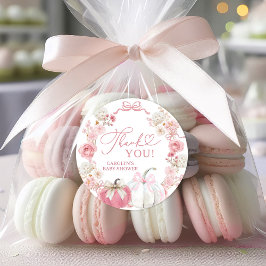 Etiqueta de Pegatina de calabaza de barrido rosa