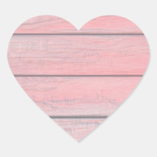 Etiqueta de Pegatina de Corazón de Madera Rosa Rús