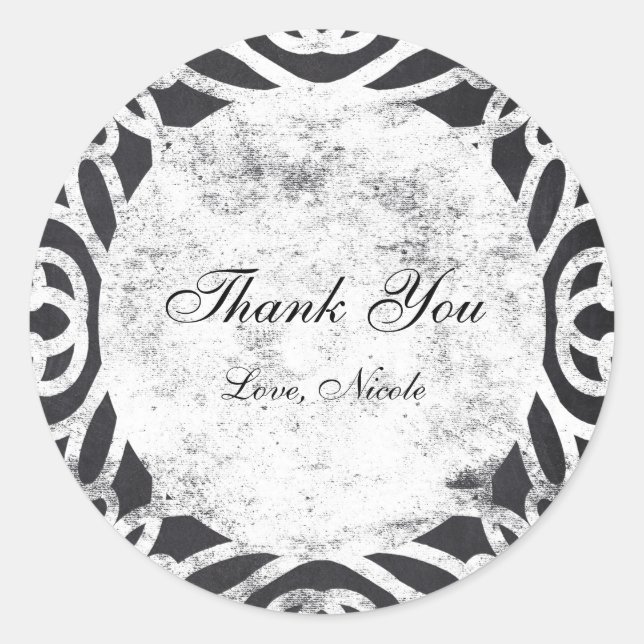 Etiqueta de Pegatina de ducha de novia con marco v (Anverso)