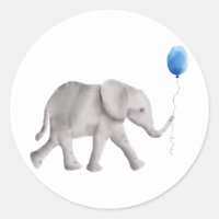 Etiqueta de Pegatina de elefante para bebé dulce,
