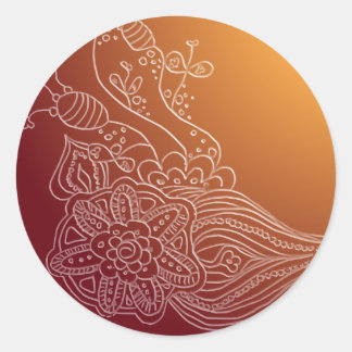 Etiqueta de pegatina de estilo de henna árabe orie