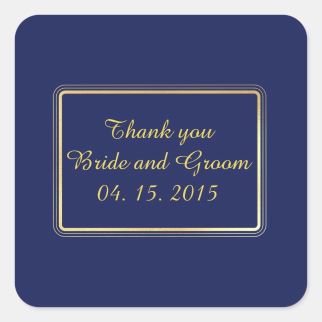 Etiqueta de Pegatina de Favor de Azul Marinho Dour (Anverso)