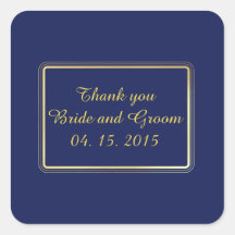 Etiqueta de Pegatina de Favor de Azul Marino Oro E