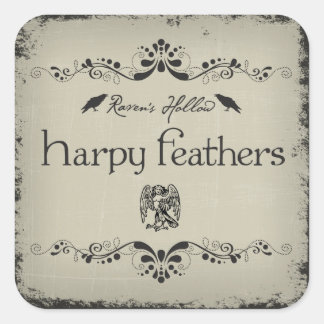 Etiqueta de Pegatina de Harpy Feathers Halloween J
