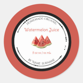 Etiqueta de Pegatina de Jugo de Sandía Orgánico Ca